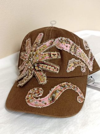 Cap braun Strass