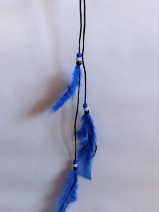 Hut Clip Federn blau