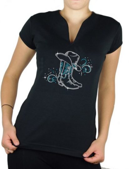 T-Shirt  Boots blue